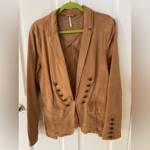 Free People - Structured Washed Distressed jacket blazer size L $42